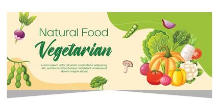 Organic and healthy food banner template design vector