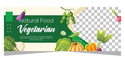 horizontal bandera modelo para vegetariano vector