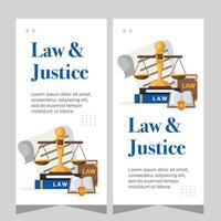 Vertical law firm banner design. Premium banner template vector