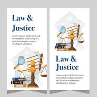 Flat design law firm vertical banner template. Premium banner template vector