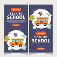 Education school stories social media template design vector