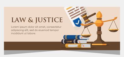 Law and justice template banner design. Premium banner template vector