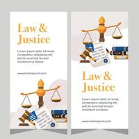 Flat design law firm vertical banner template. Premium banner template vector