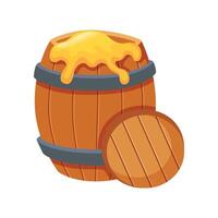 Illustration of honey in barrel. Vector illustration