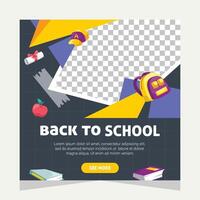 Back to school social media post. Template design vector