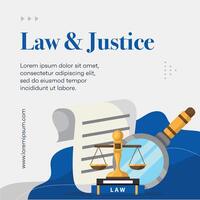 Modern law firm social media post template vector