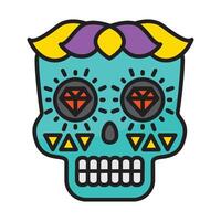 cráneo icono con concepto día de muerte. vector diseño