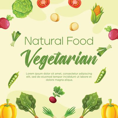 Template vegetarian social media post