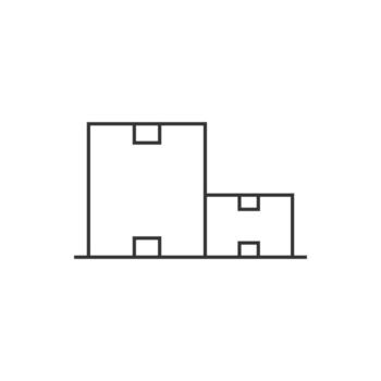 Logistic box icon in thin outline style vector
