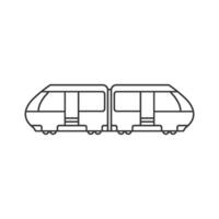 Tram icon in thin outline style vector