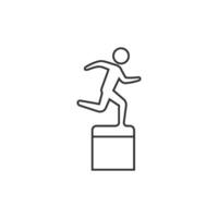 Athletic trophy icon in thin outline style vector