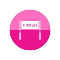 Finish line icon in flat color circle style. Air tube inflatable vector
