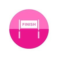 Finish line icon in flat color circle style. Air tube inflatable vector