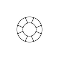 Ring buoy icon in thin outline style vector