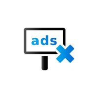 Ad post with cross sign icon in duo tone color. vector