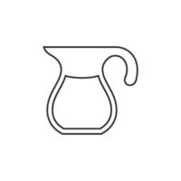 medida jarra icono en Delgado contorno estilo vector