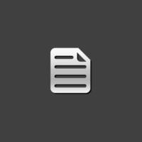 Text file format icon in metallic grey color style.Document computer data file vector