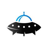 Flying saucer icon in duo tone color. Alien outer space vector