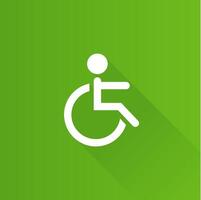 Disabled access flat color icon long shadow vector illustration