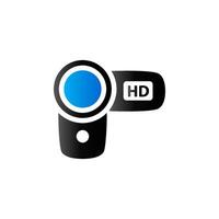 Camcorder icon in duo tone color. Videography movie recording vector