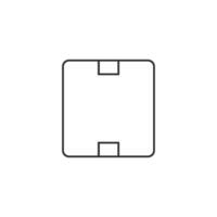 Logistic box icon in thin outline style vector