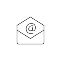 Email icon in thin outline style vector