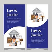 Flat design law firm vertical banner template. Premium banner template vector