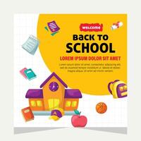 Back to school social media post. Template design vector