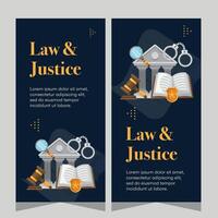 Law and justice template banner vertical. Premium banner template vector