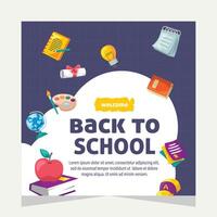 Back to school social media post. Template design vector