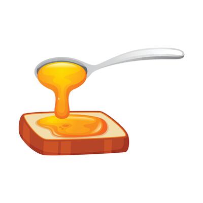 Illustration of bread with honey jam