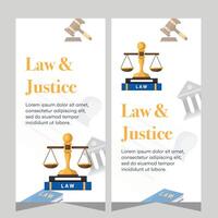 Flat design law firm vertical banner template. Premium banner template vector