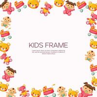 Baby frame and accessories background design vector