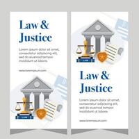 Flat design law firm vertical banner template. Premium banner template vector