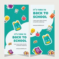 Education school stories social media template design vector