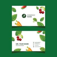 Vegetable and fruit business card template design vector