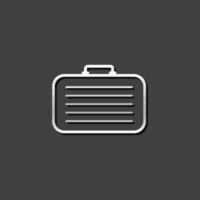 Business suitcase icon in metallic grey color style.Office document store vector