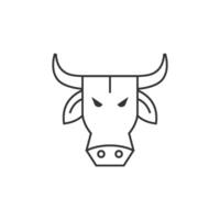 Bullish icon in thin outline style vector