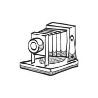 Hand drawn sketch icon large format camera vector