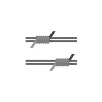 Barbed wire icons in flat color style. Protection war danger sharp vector