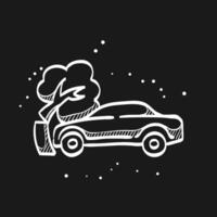 Car crash doodle sketch illustration vector