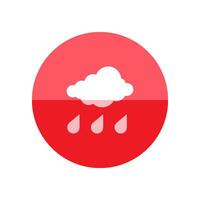 Rainy icon in flat color circle style. Season forecast monsoon wet meteorology vector