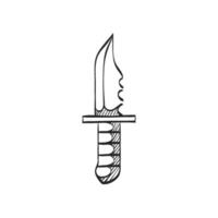 Hand drawn sketch icon knife vector