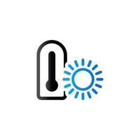 Thermometer icon in duo tone color. nature temperature hot humid vector