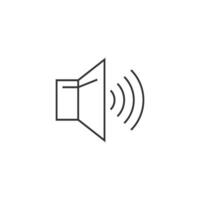 Audio volume icon in thin outline style vector