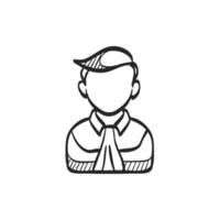 Hand drawn sketch icon judge avatar vector