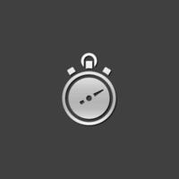 Stopwatch icon in metallic grey color style.Speed time deadline sport vector