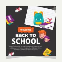 Back to school social media post. Template design vector