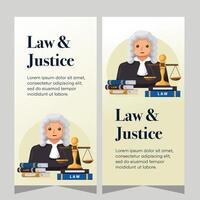 Vertical law firm banner design. Premium banner template vector