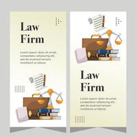 Vertical law firm banner design. Premium banner template vector